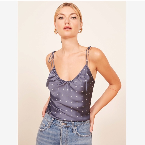 Reformation Tops - Reformaiton 100% Silk Tank Top with Circular Gathered neckline
